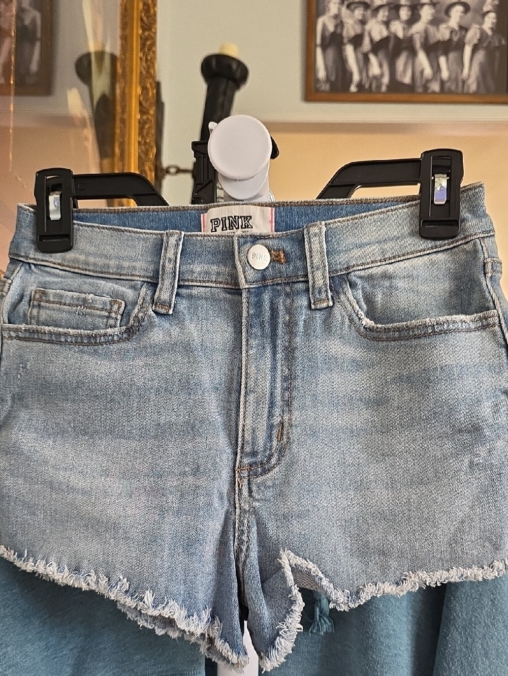 PINK Victoria's Secret Light Blue Denim Jeans with Branded Button